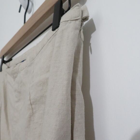 Shaver Lake Womens Sz M Cream Linen Blend Pants Crochet Detail Lightweight - Picture 5 of 7